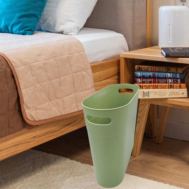 ROYFACC Small Trash Can Plastic Bathroom Wastebasket 3.2 Gallon Slim Garbage Container Bin with Handle for Home Kitchen Bathroom Bedroom Office, 2 Pack (Green) - Image 2